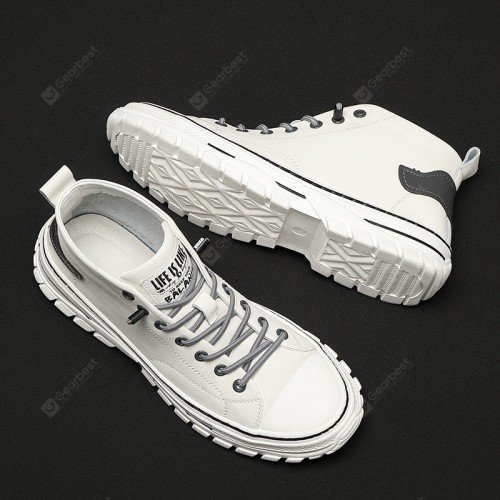 All-match High-top Boots Men's Soft Leather Shoes Lace-up Tooling Shoes