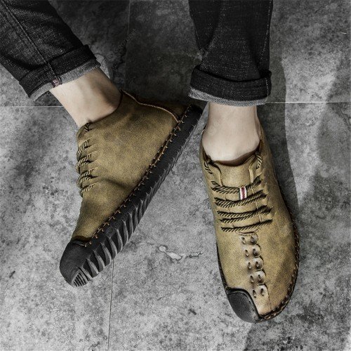 Men's Leather Shoes Handmade Breathable Casual