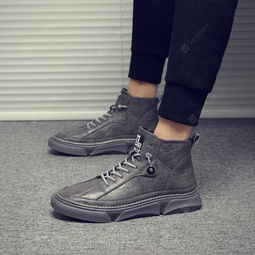 Men Boots Fashion Casual High Top Shoes British Sports Shoes