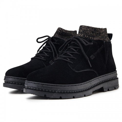 Men's Retro Non-slip Snow Boots Simple Casual Lace Up Shoes