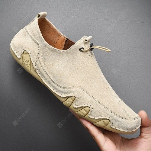 Men's Soft Bottom Leather Breathable Bean Shoes